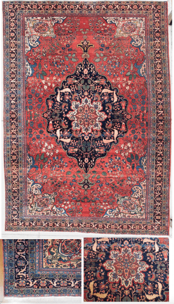 Antique Sarouk Ferreghan 9 x 12.4 Persia