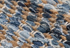 modern fiber and denim rug