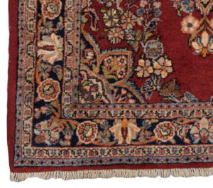 semi-antique persian kazvin rug