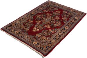 semi-antique persian kazvin rug