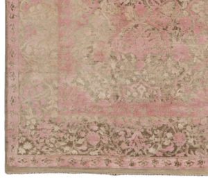 transitional wool and silk pink rug