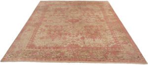 transitional wool and silk pink rug