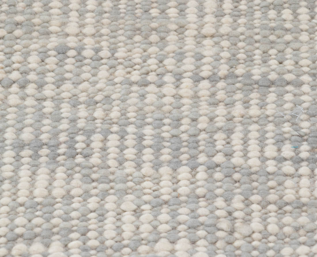 Designer Texture Mohair Blend Chunky Stripe Flatweave Ivory/Light Grey