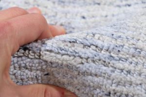 hand loomed wool viscose cotton rug