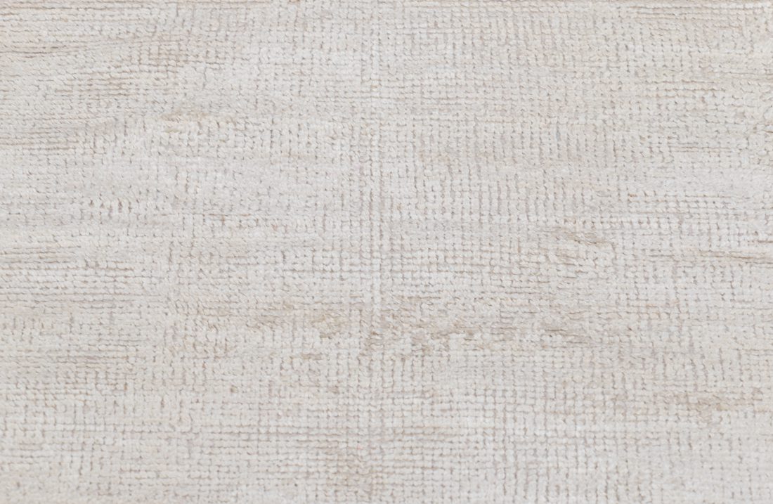 Designer Texture Silk/Wool Knotted Moroccan Ribbed Ivory/Taupe Rug