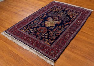 kashan wool and silk rug