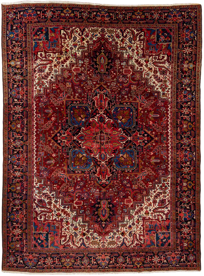 semi-antique persian heriz rug