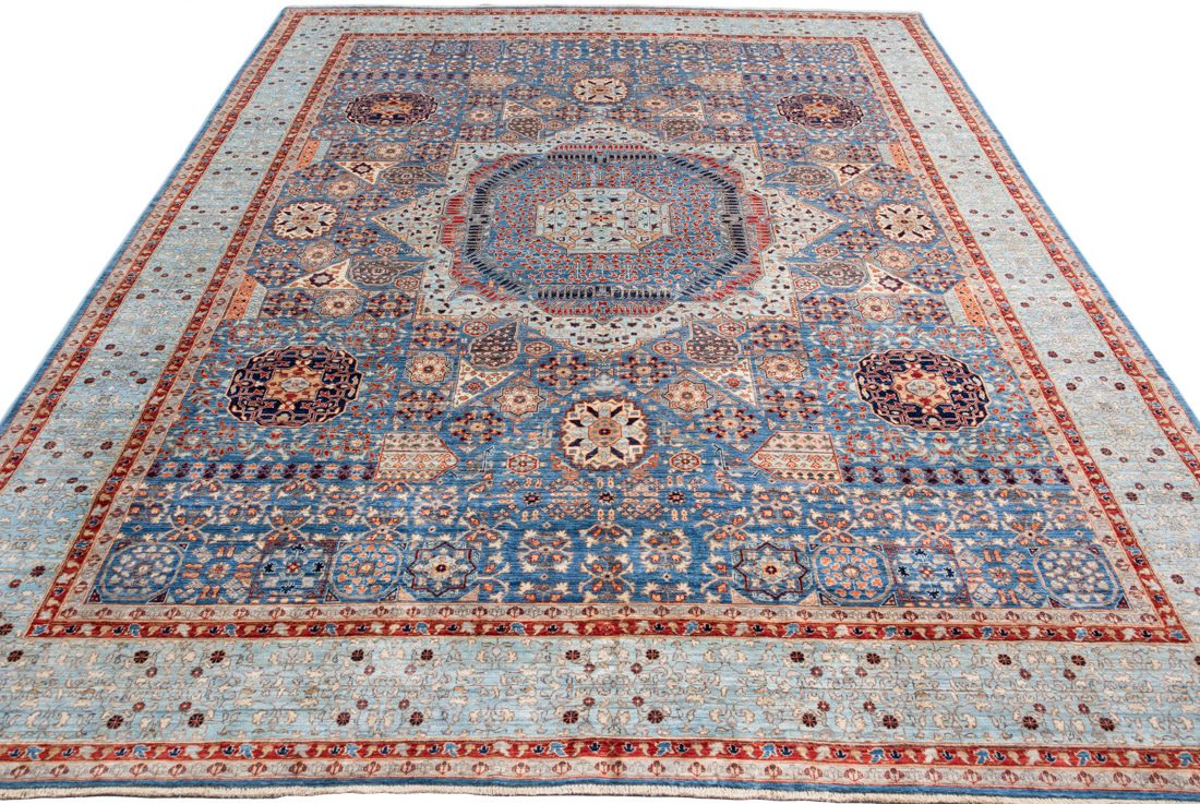 Turkish Mamluk Rug 4x3 Fine Quality Handmade Wool Area Rug, Medallion Blue  Rug Traditional Rug, Oriental Rug, Bedroom Rug Kitchen Office Rug 