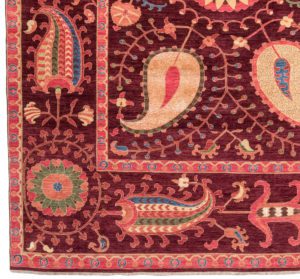 suzani wool and silk rug