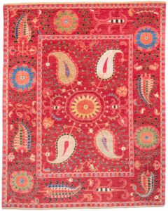 suzani wool and silk rug