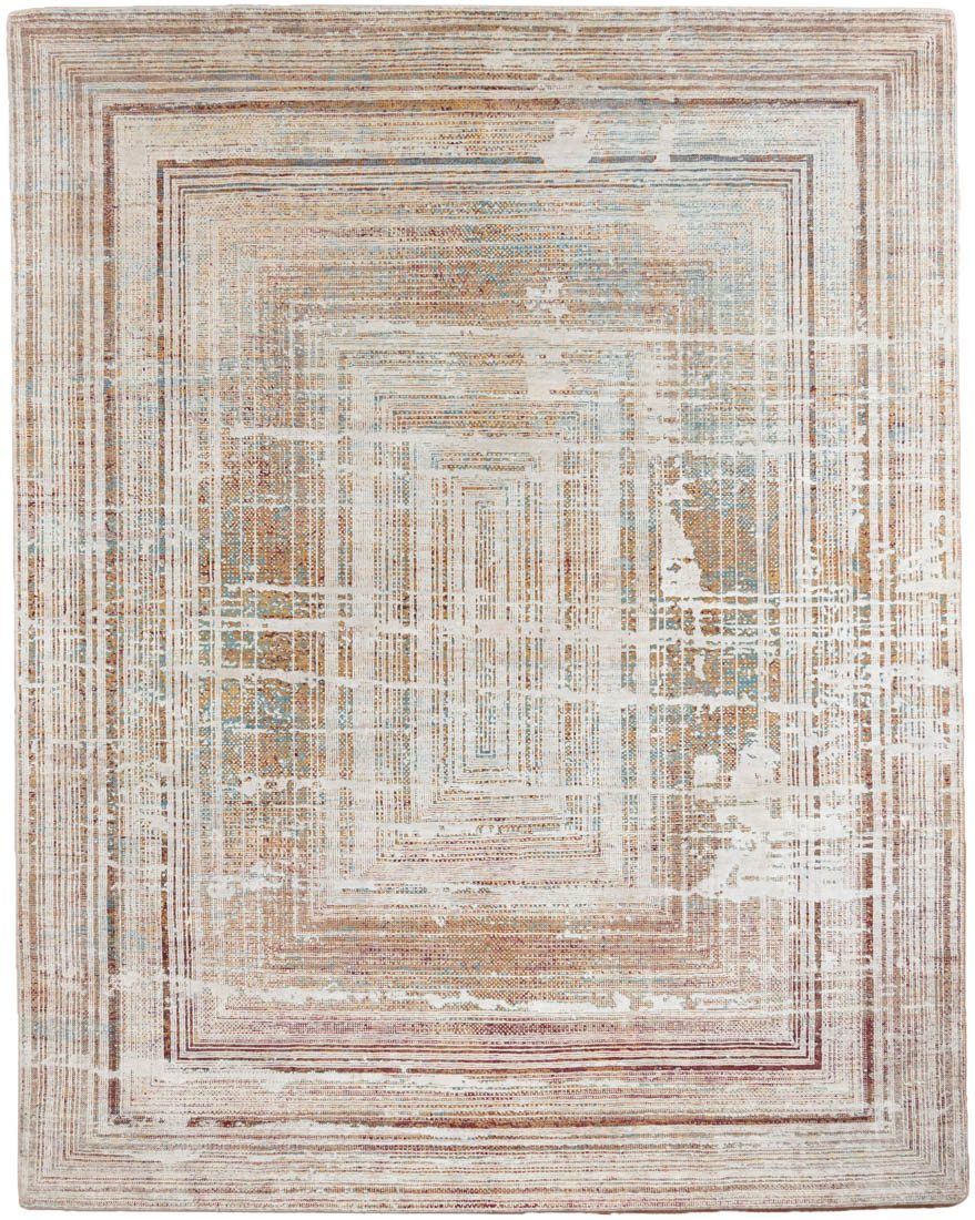 contemporary wool and silk rug