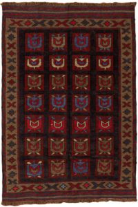 vintage afghan wool rug