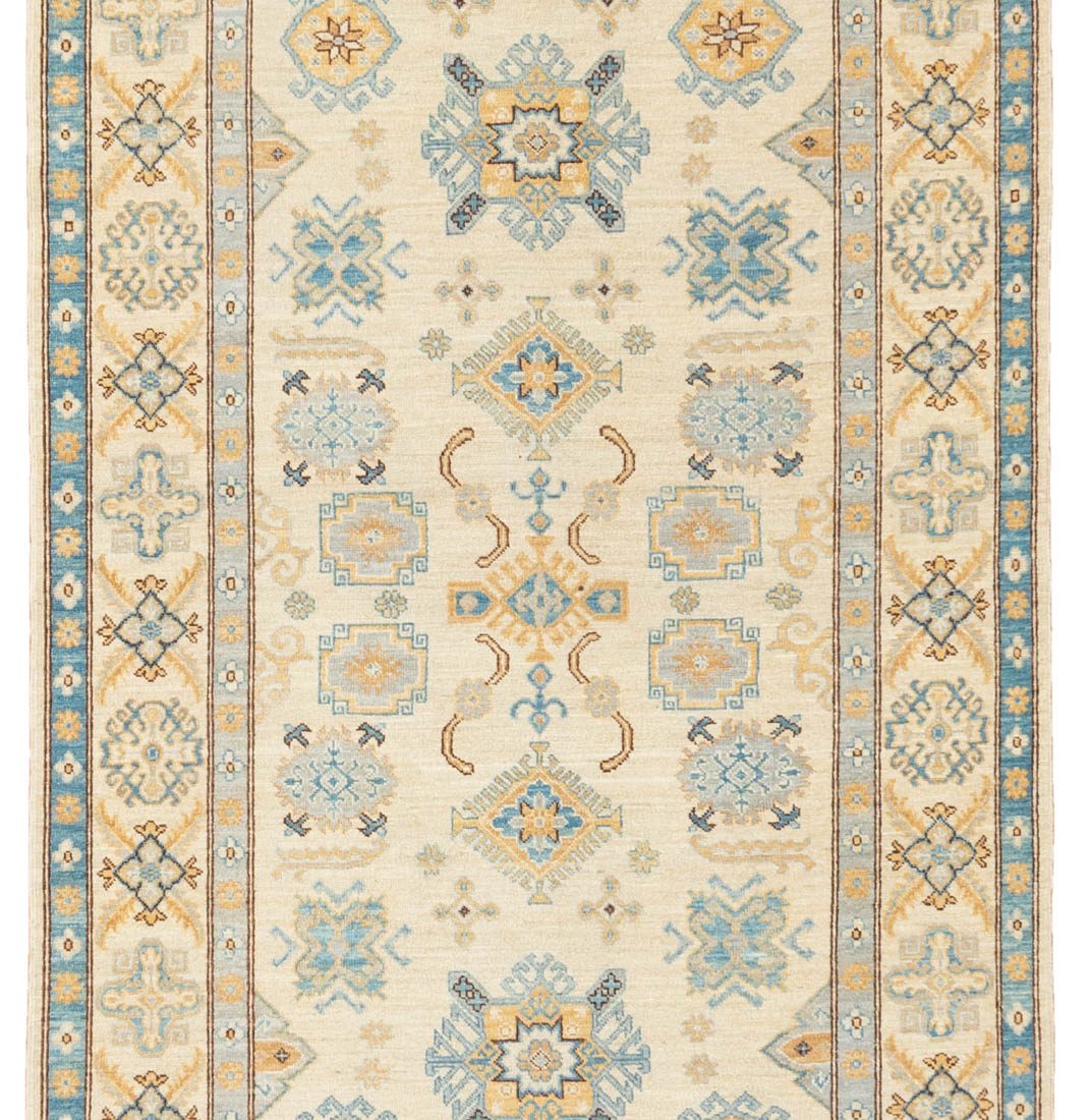 Hazara Light Blue/Ivory/Gold Reserve Production Wool Rug - Kebabian's Rugs