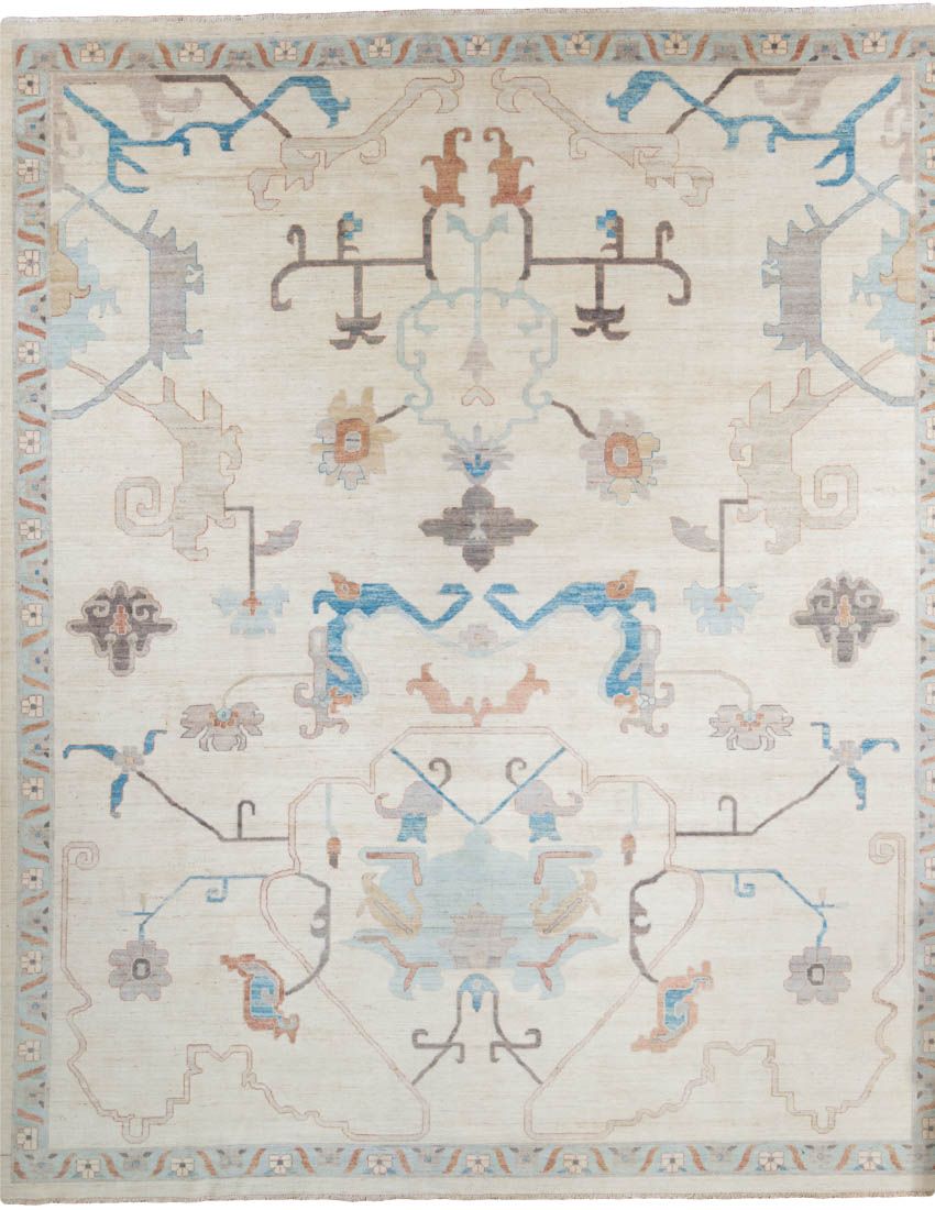 oushak tribal wool rug
