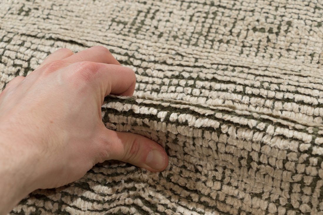 Designer Texture Hand Knotted Distressed Silk Ivory/Beige Rug - Kebabian's  Rugs