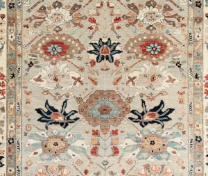 Hand knotted transitional rug