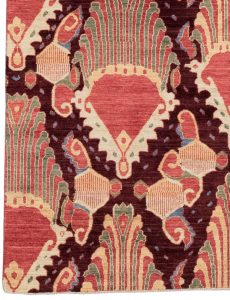36074-Luxe_Textile_Fine_Ikat_Natural_Dyed_Wool_Rug-2'10''x8'9''-Afghanistan-1-Border