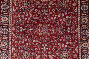 33912-Sarouk_Fine_Red_Navy_Handwoven_Traditional_Rug-2'9''x19'7''-India-4