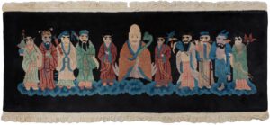 Antique Chinese Immortal Gods Pictorial Rug
