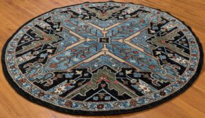 Afghan Serapi Round Handwoven Tribal Rug