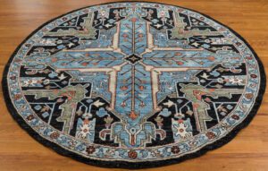 Afghan Serapi Round Handwoven Tribal Rug