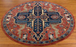 Afghan Serapi Round Handwoven Tribal Rug