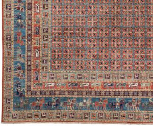 53547_BTR002A-Pazyryk_Handwoven_Tribal_Rug-9'10''x10'4''-Afghanistan-1-Border