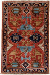 Afghan Lotto Oushak Handwoven Tribal Rug