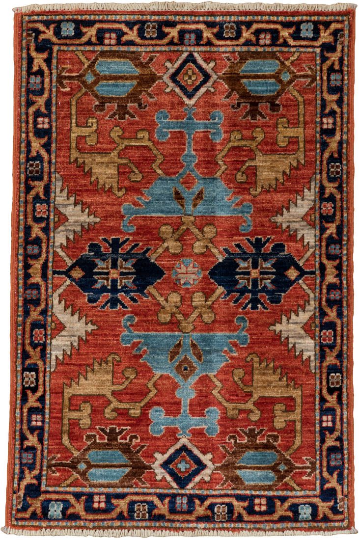 Afghan Lotto Oushak Handwoven Tribal Rug