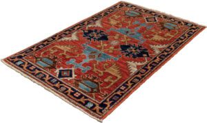 Afghan Lotto Oushak Handwoven Tribal Rug