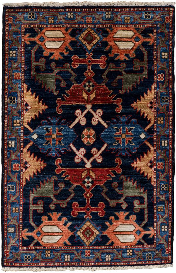 Afghan Lotto Oushak Handwoven Tribal Rug