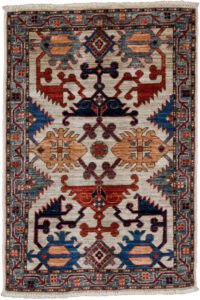 Afghan Lotto Oushak Handwoven Tribal Rug