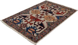 Afghan Lotto Oushak Handwoven Tribal Rug