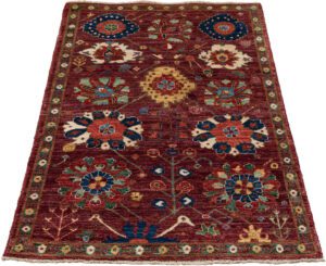 Afghan Kurdish Blossom Handwoven Tribal Rug