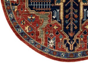 53544_BTR002A-Serapi_Round_Handwoven_Tribal_Rug-5'0''x4'11''-Afghanistan-1-Border