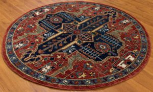 Afghan Serapi Round Handwoven Tribal Rug