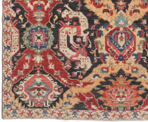 53130_NVA022A-Dragon_Fine_Luxe_Tribal_Handwoven_Rug-9'0''x11'11''-Afghanistan-1-Border