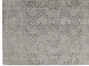 37519-Fine_Tibetan_Diamondback_Grey_Himalayan_Wool_Silk_Rug-6'0''x9'1''-Nepal-1-Border