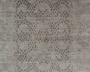 37519-Fine_Tibetan_Diamondback_Grey_Himalayan_Wool_Silk_Rug-6'0''x9'1''-Nepal-1-Center