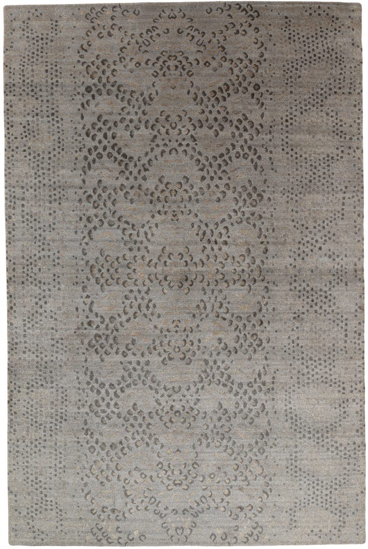 Tibetan Modern Handwoven Wool and Silk Rug