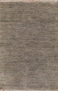 Hand knotted wool gray rug