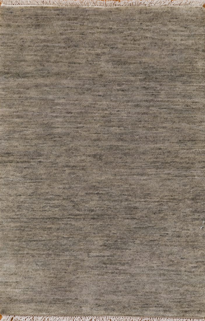 Hand knotted wool gray rug