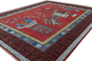 East Turkestan Pictorial Handwoven Rug