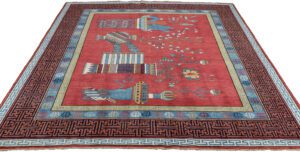 East Turkestan Pictorial Handwoven Rug