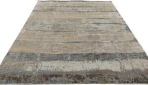 Modern Wool and Silk Oxidized hand knotted rug