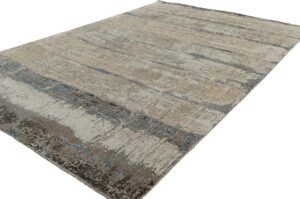 Modern Wool and Silk Oxidized hand knotted rug