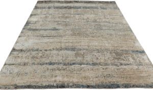Modern Wool and Silk Oxidized hand knotted rug