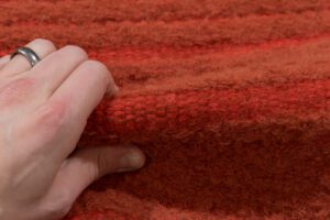 LHD006B-Andes_Easy_Stripe_Carnelian_Alpaca_Boucle_Handwoven_Rug-1'0''x1'0''-Peru-3