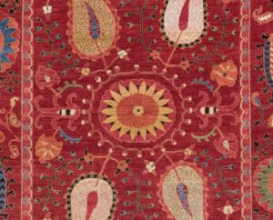 36730-Suzani_Very_Fine_Wool_Silk_Luxe_Textile_Handwoven_Rug-8'0''x10'0''-Afghanistan-1-Center