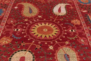 36730-Suzani_Very_Fine_Wool_Silk_Luxe_Textile_Handwoven_Rug-8'0''x10'0''-Afghanistan-10